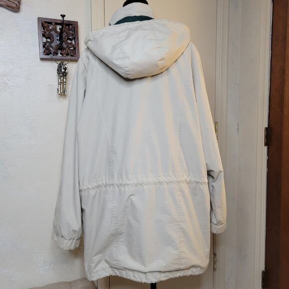 VTG London Fog Mens Lightweight Khaki Tan Cargo Parka Jacket Removable Hood✨️XL - Picture 5 of 16